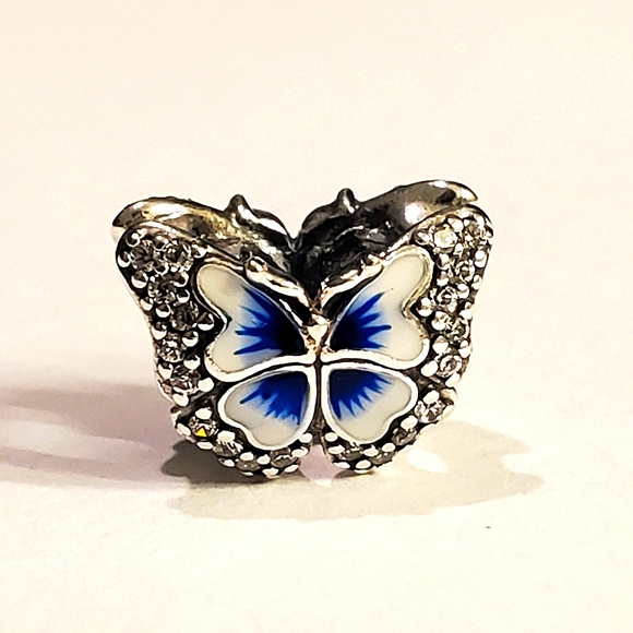 Authentic NEW Pandora Blue Butterfly Sparkling Charm S925ALE CZ - Picture 2 of 10